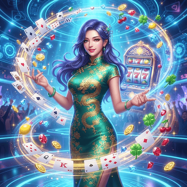 Premium digital casino interface with golden effects